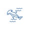 Hammer fish line icon concept. Hammer fish flat  vector symbol, sign, outline illustration.