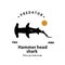hammer head shark logo vector outline silhouette art icon