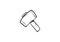 Hammer icon in doodle sketch lines. Construction tool work carpenter nail wood