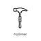 Hammer icon. Trendy modern flat linear vector Hammer icon on white background from thin line Construction collection