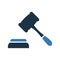 Hammer, law, legal insurance icon. Simple editable vector graphics