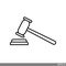 The hammer legal outline icon on a white background.
