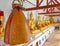 The hammer lies on a traditional bell in the Buddhist Monastery