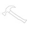 Hammer line icon. llustration for repair theme, doodle style