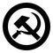 Hammer and sickle icon black color vector illustration simple image