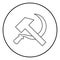 Hammer and sickle icon black color vector illustration simple image