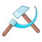 Hammer and sickle icon, cartoon style