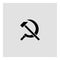Hammer and sickle icon. Gray background. Vector illustration.