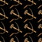 Hammer and sickle seamless pattern on black color