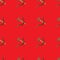 Hammer and sickle seamless pattern on red color