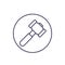 Hammer, sledgehammer icon on white, line