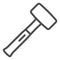 Hammer sledgehammer line icon, construction tools concept, building mallet vector sign on white background, outline