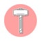 a hammer sticker icon. Simple thin line, outline vector of Home repair tool icons for ui and ux, website or mobile application