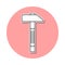a hammer sticker icon. Simple thin line, outline vector of Home repair tool icons for ui and ux, website or mobile application
