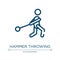 Hammer throwing icon. Linear vector illustration from sport equipment collection. Outline hammer throwing icon vector. Thin line