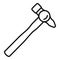 Hammer tool icon, outline style