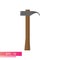 A hammer with a wooden handle, and a nail clipper. Realistic design. On a white background. Carpenter tools. Flat vector