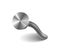 Hammered nail on surface. Iron, steel or silver pin head. Bent metal spike or hobnail with cap in cartoon style. Vector
