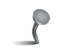 Hammered nail on surface. Iron, steel or silver pin head. Bent metal spike or hobnail with cap in cartoon style. Vector