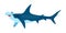 Hammerhead shark character, isolated sea creature