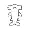 Hammerhead shark icon, set of ocean life, line design vector