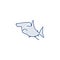 hammerhead shark line icon. shark linear hand drawn pen style line icon