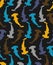 Hammerhead shark pattern seamless. Water predator background. Large predatory sea fish ornament. Vector texture