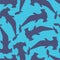 Hammerhead shark pattern seamless. Water predator background. Large predatory sea fish ornament. Vector texture