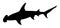 Hammerhead shark silhouette vector