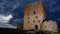 Hammershus castle ruin by night