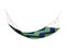 Hammock colorful. Summer recreation, relaxing, sleeping or resting accessory. Hanging fabric rope swinging. Modern relax