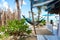 Hammock in the courtyard of the house with ocean views. Life in the tropics