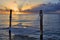 Hammock over the sea at sunset