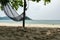 Hammock for relaxing at the beach during summer vacation at Pangkor Island located in Perak State, Malaysia