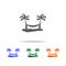 hammock between two palm trees icon. Element of Beach holidays multi colored icons for mobile concept and web apps. Thin line icon