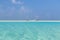 Hammock in water on maldives beach