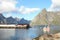 Hamnoy\'s boat entering the harbour