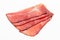 Hamon sliced on white background. Spanisch traditional meat