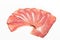 Hamon sliced on white background. Spanisch traditional meat