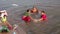 HAMPI, INDIA - APRIL 2013: Local women splashing in water