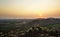 Hampi, India. View from Hanuman temple at sunset.