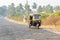 Hampi, Karnataka, India - 1.13.2017; auto rickshaw seen from the