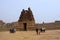 HAMPI, KARNATAKA, INDIA, NOVEMBER 2017, Visitors visits main entrance gopuram or gate of Vitthal Temple