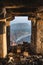 Hampi view from matanga hill at sunrise over the achyutaraya temple india karnakata from a stone ach with blu