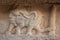 Hampi Vittala Temple Carving of a mighty male elephant tied on a pillar