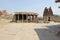 Hampi Vittala Temple ruined front tower and damaged pillar mantap