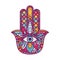 Hamsa, fatima hand illustration