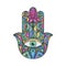 Hamsa Fatima Hand Religious Talisman Colored Sign