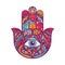 Hamsa Fatima Hand Tradition Amulet Colored Symbol