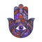 Hamsa Fatima Hand Tradition Amulet Colored Symbol